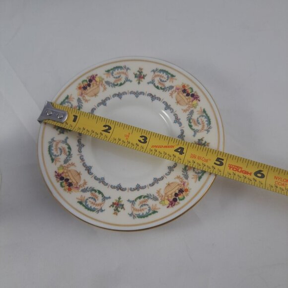 Aynsley Banquet Flat Demitasse Cup Saucer Set Fine Bone China England - Picture 12 of 16